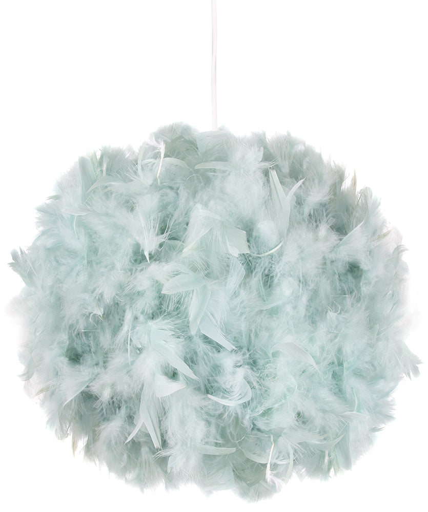 Eye-Catching and Modern Small Duck Egg Feather Decorated Pendant Lighting Shade Image 1