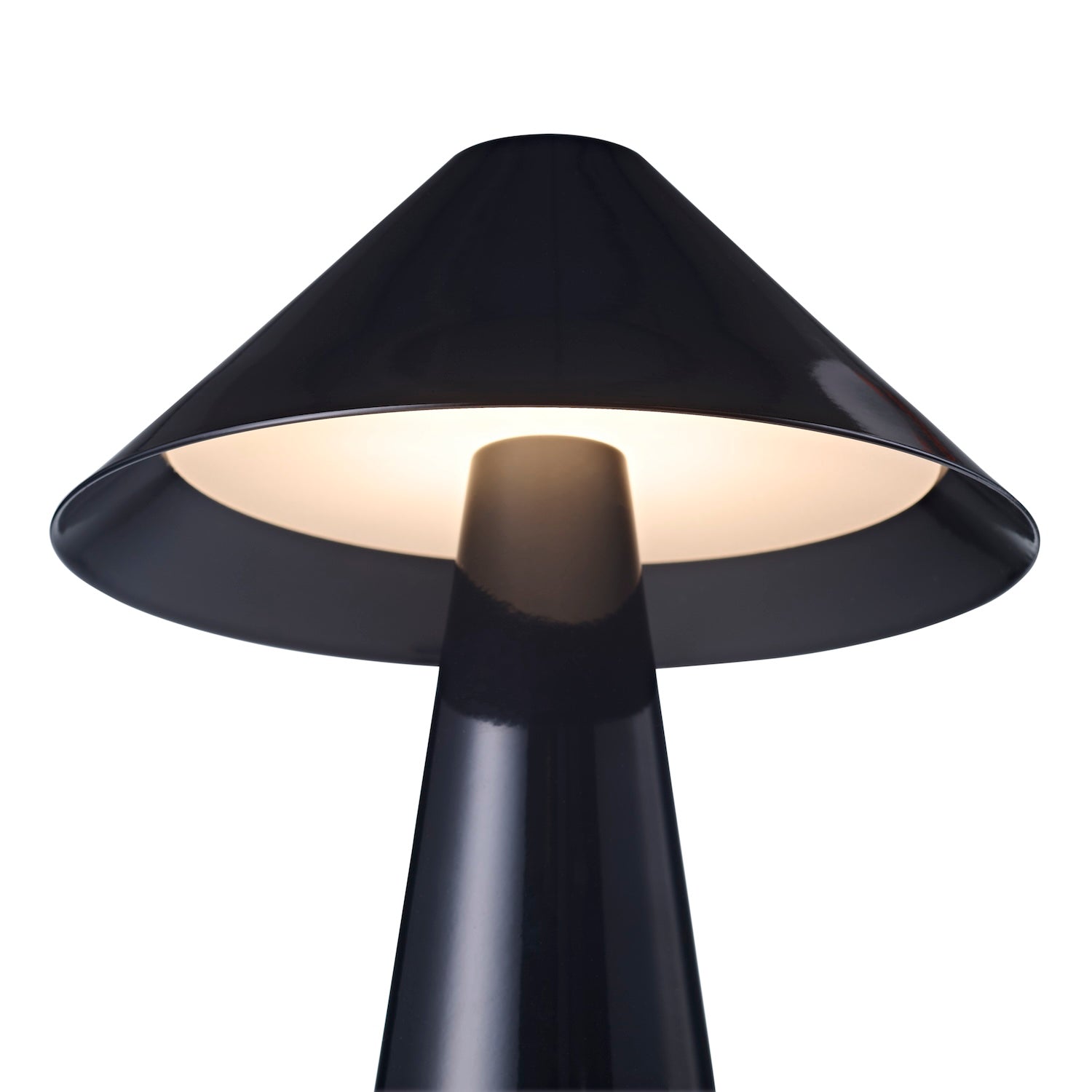 Gloss Black Rechargeable Touch Dimmable Table Lamp with Matching Metal Shade Image 2
