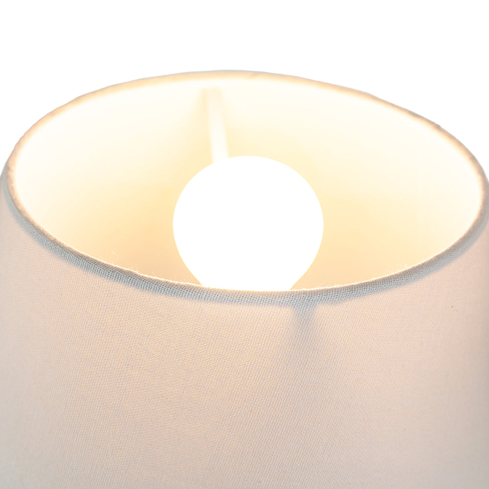 Traditional 14 Inch White Linen Fabric Drum Table/Pendant Lampshade 60w Maximum Image 3