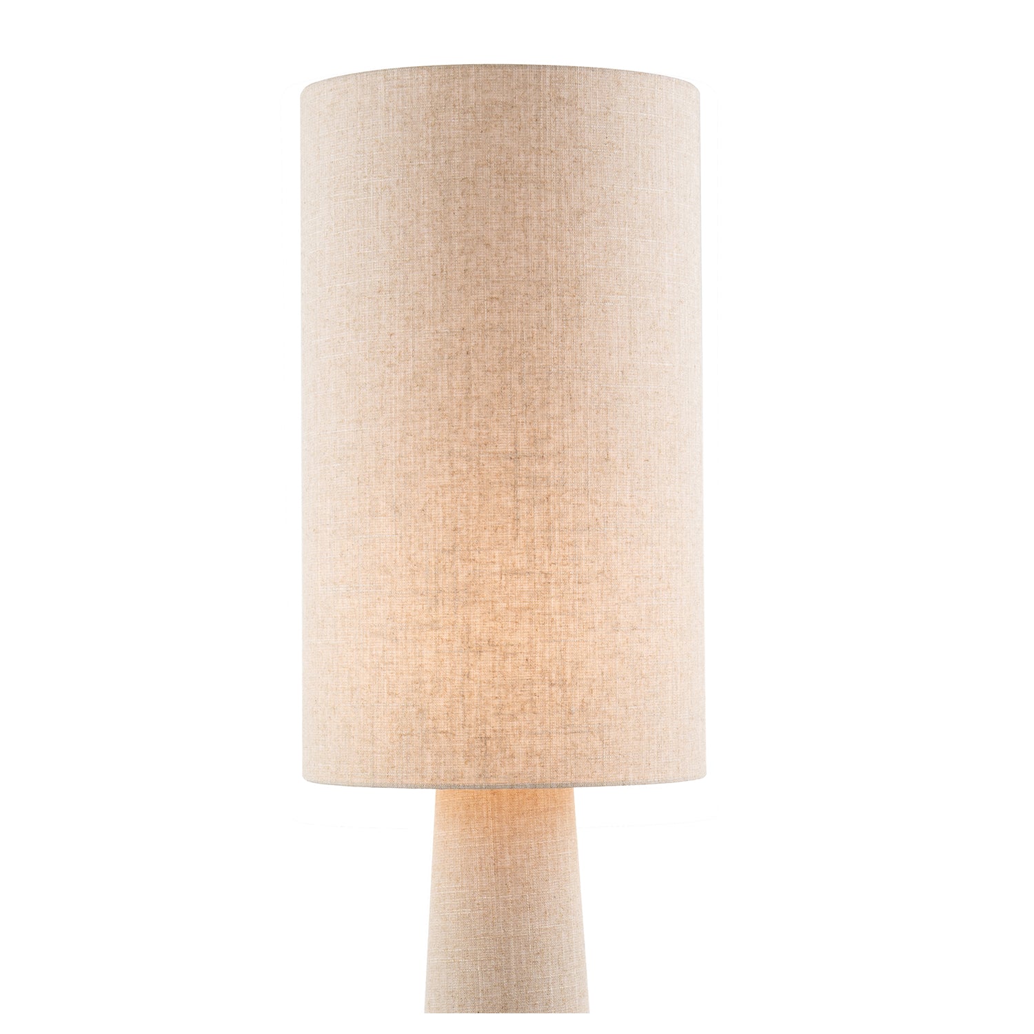 Modern Natural Oatmeal Linen Floor Lamp with Fabric Shade and Base Image 3