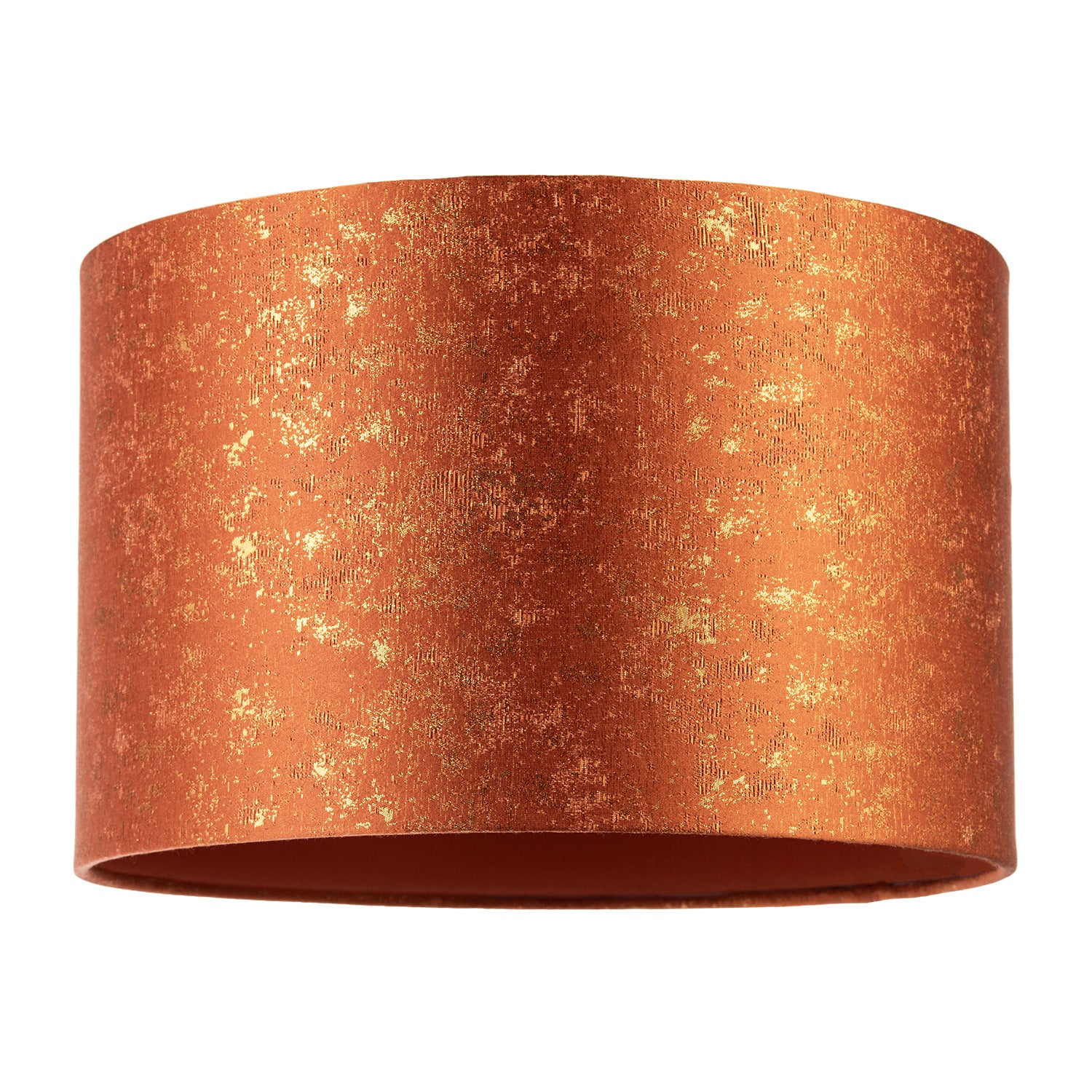 Rustic Orange Jacquard Fabric Lamp Shade with Gold Foil Fleck Accents Image 1