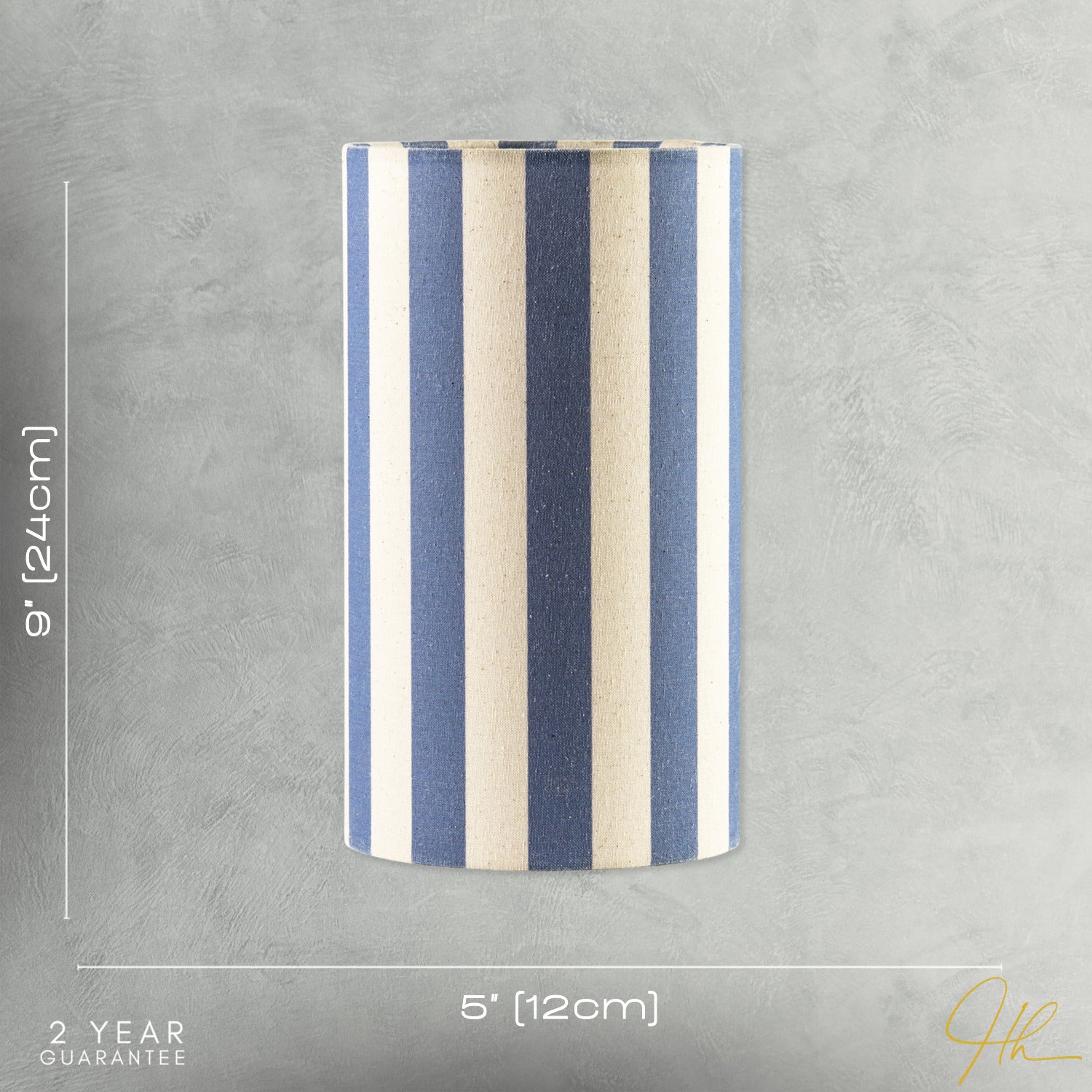 Amparo Blue and Oatmeal Striped Linen Table Lamp with Fabric Base Image 7
