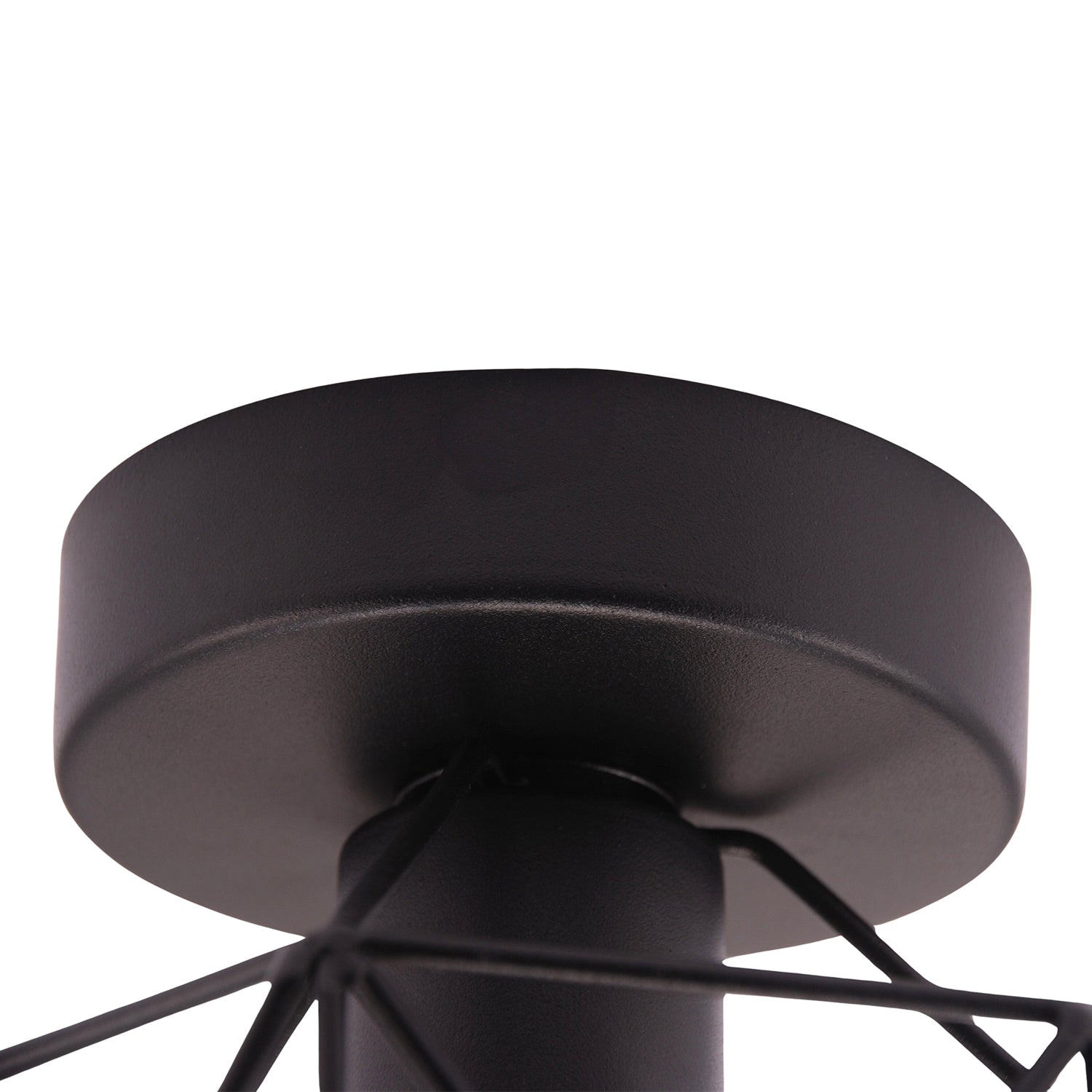 Vintage Industrial Matte Black Ceiling Lighting Fitting with Wire Cage Design Image 4