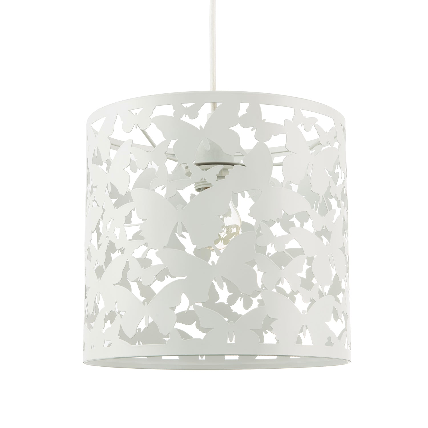 Unique Butterfly Themed Pendant Ceiling Light Shade in Gloss White Image 2