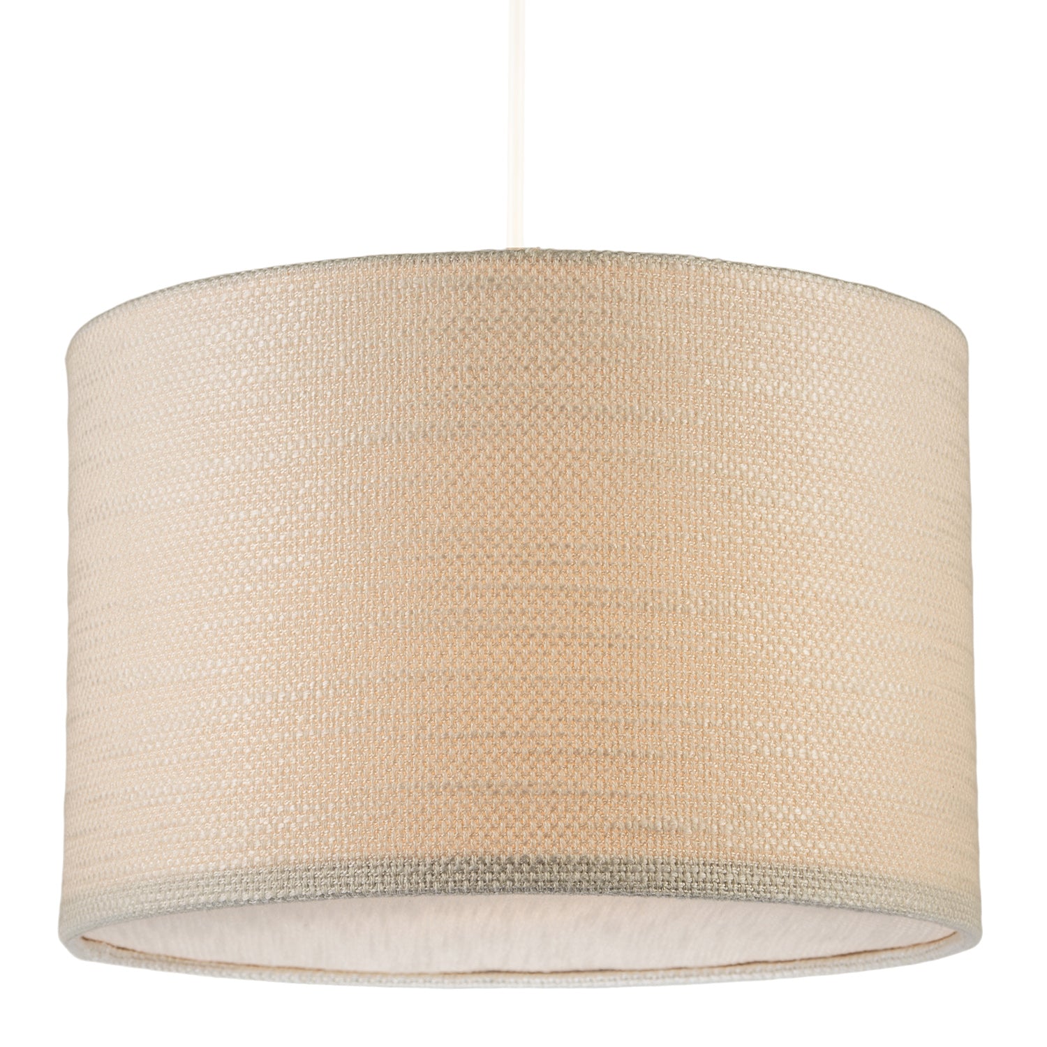 Coconut Milk Textured Linen Pendant Lighting Shade with Diffuser Image 2