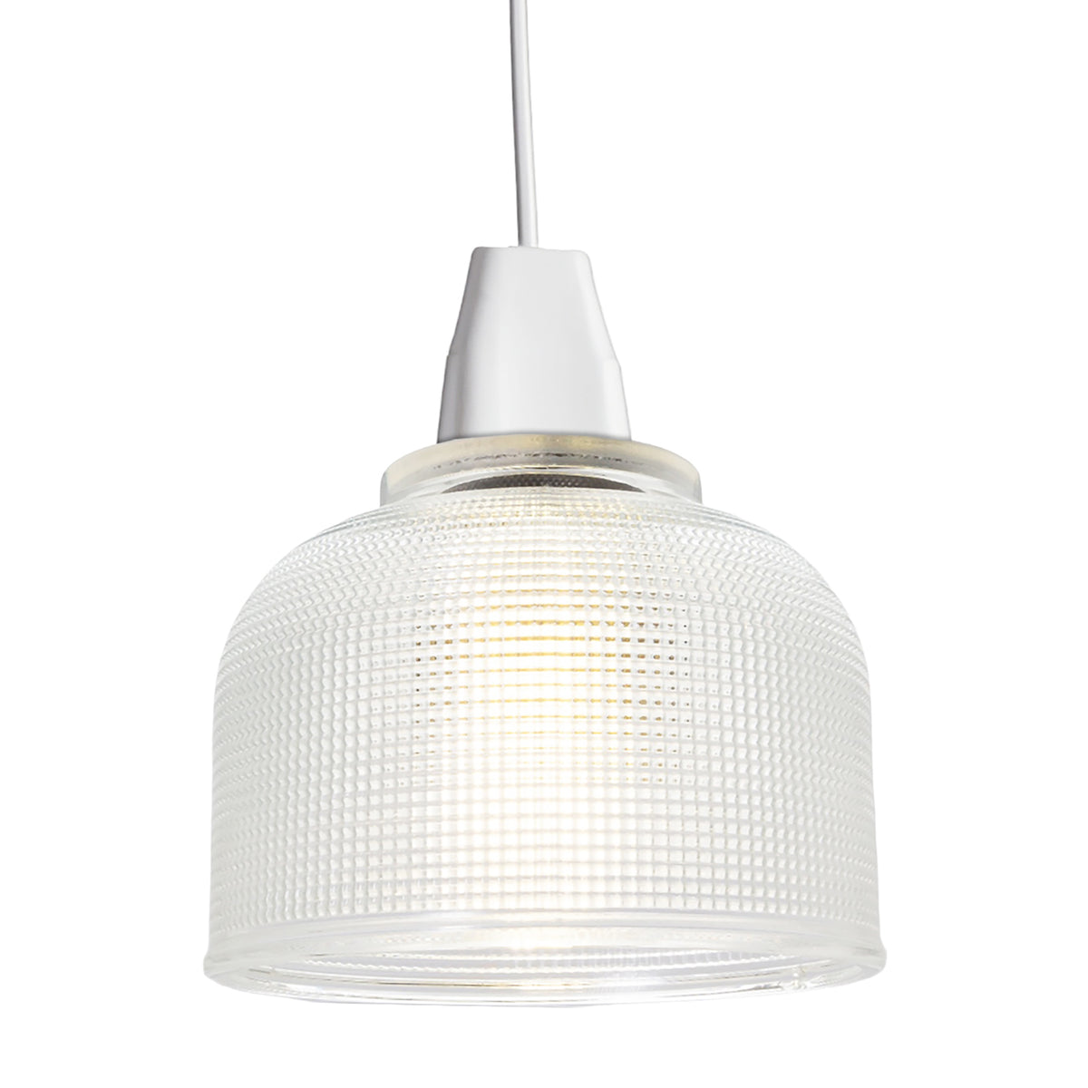 Modern Domed Transparent Etched Glass Pendant Lighting Shade - 15cm Image 1