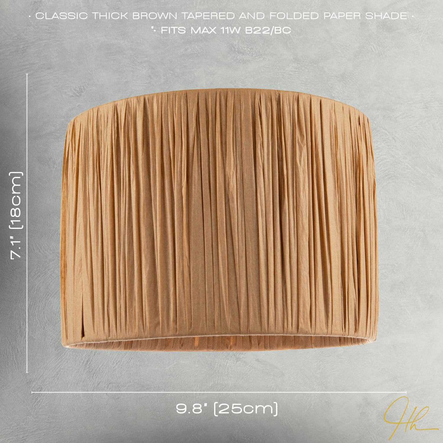 Classic and Vintage Brown Folded and Tapered Paper Pendant Lamp Shade Image 7