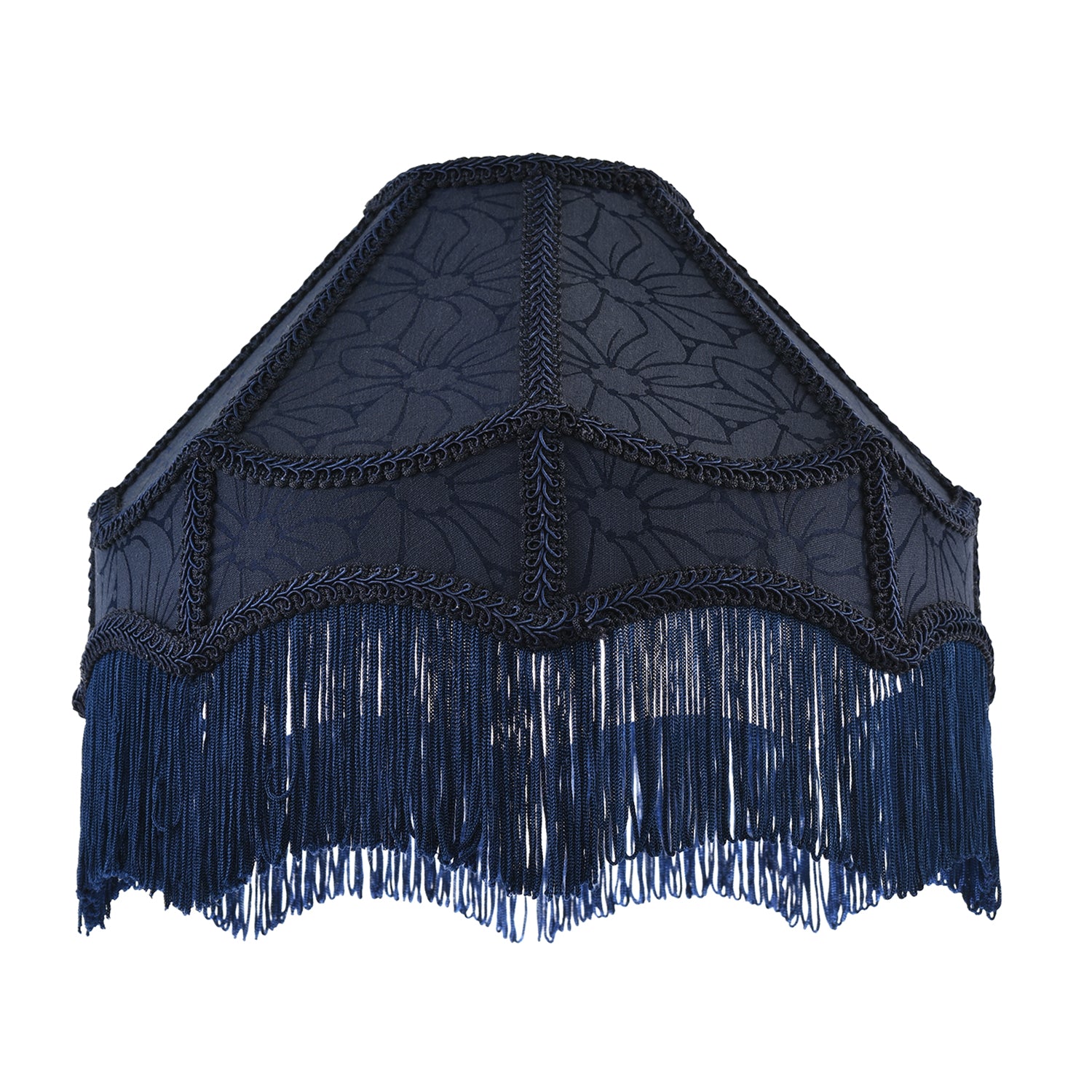 Classic Victorian Style Empire Pendant Shade in Midnight Blue Fabric Image 2