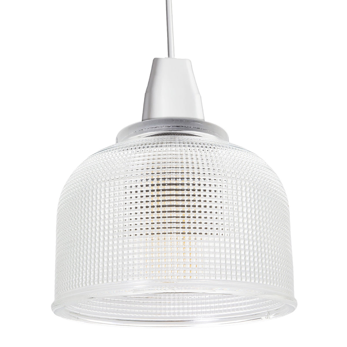 Modern Domed Transparent Etched Glass Pendant Lighting Shade - 15cm Image 2