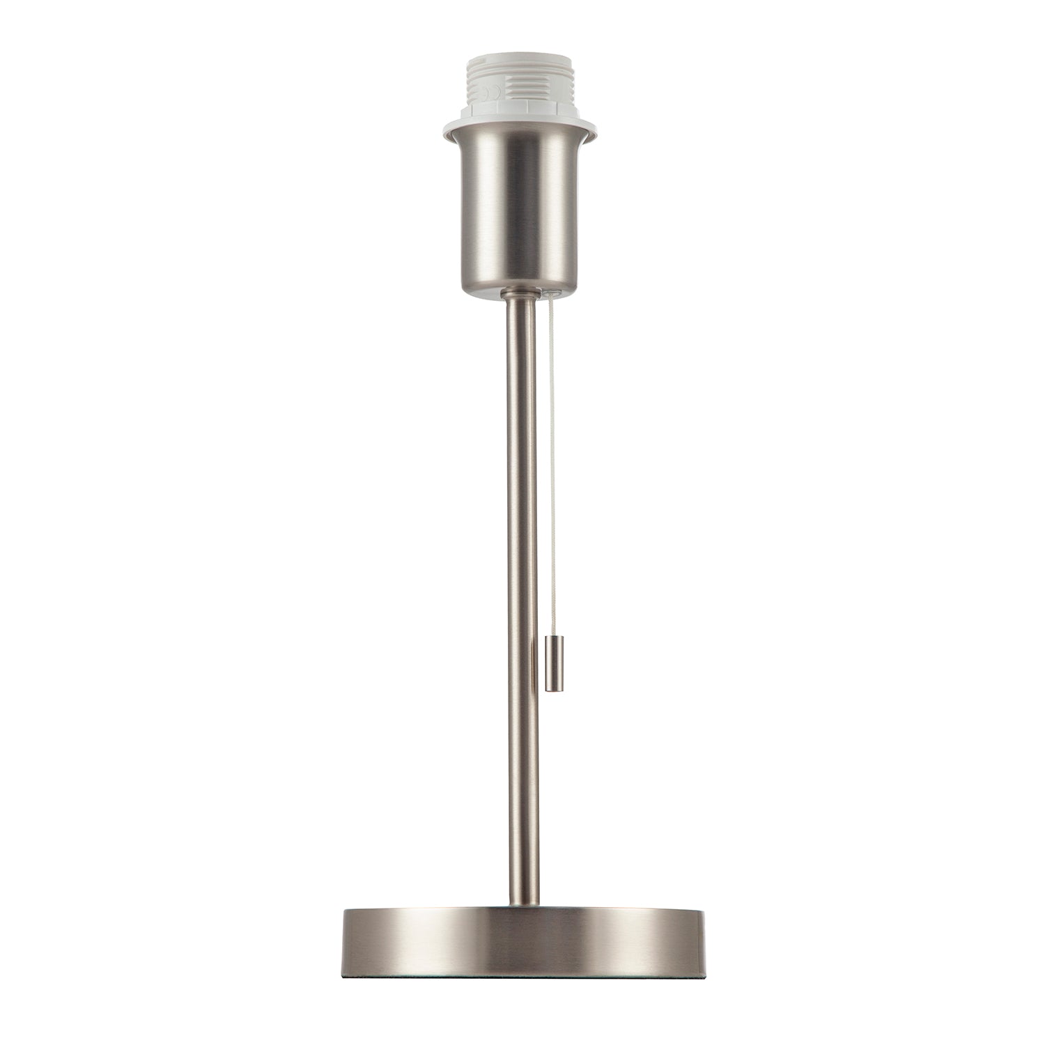 Traditional Table Lamp Base in Satin Nickel with Pull Cord Switch Image 1