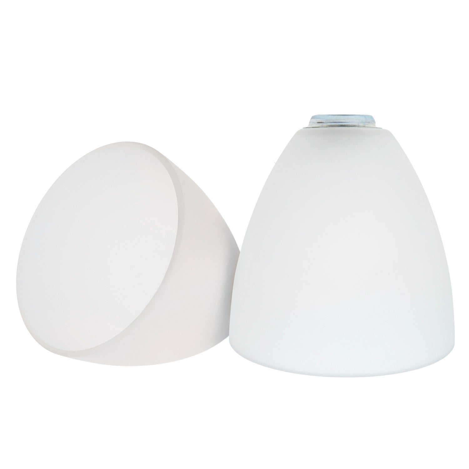 Stylish Pair of Frosted White Glass Shades with Classic Shape for E14 and E27 Image 2