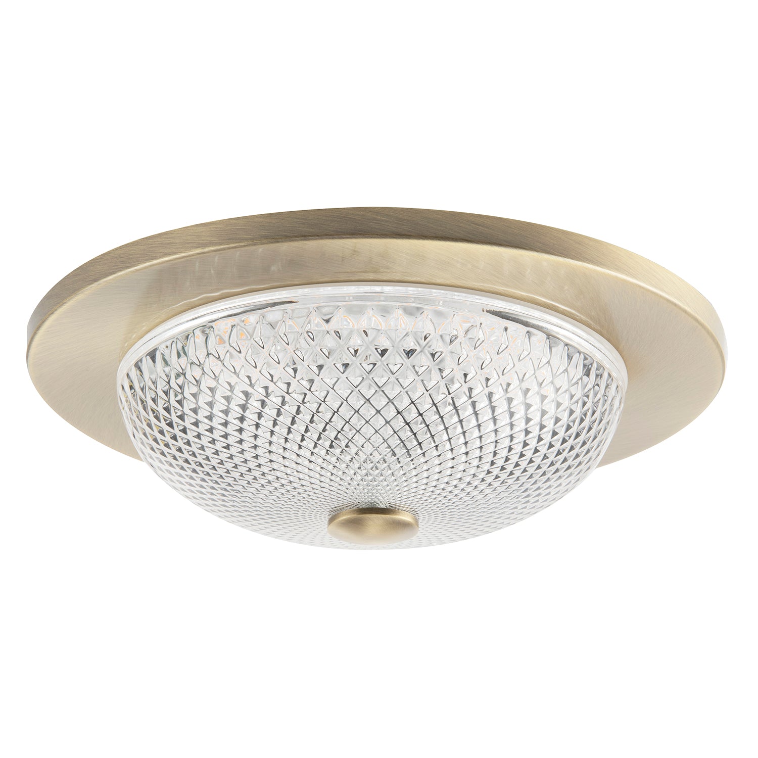 Modern Bathroom Ceiling Light Fitting with Clear Diamond Effect Glass Image 1