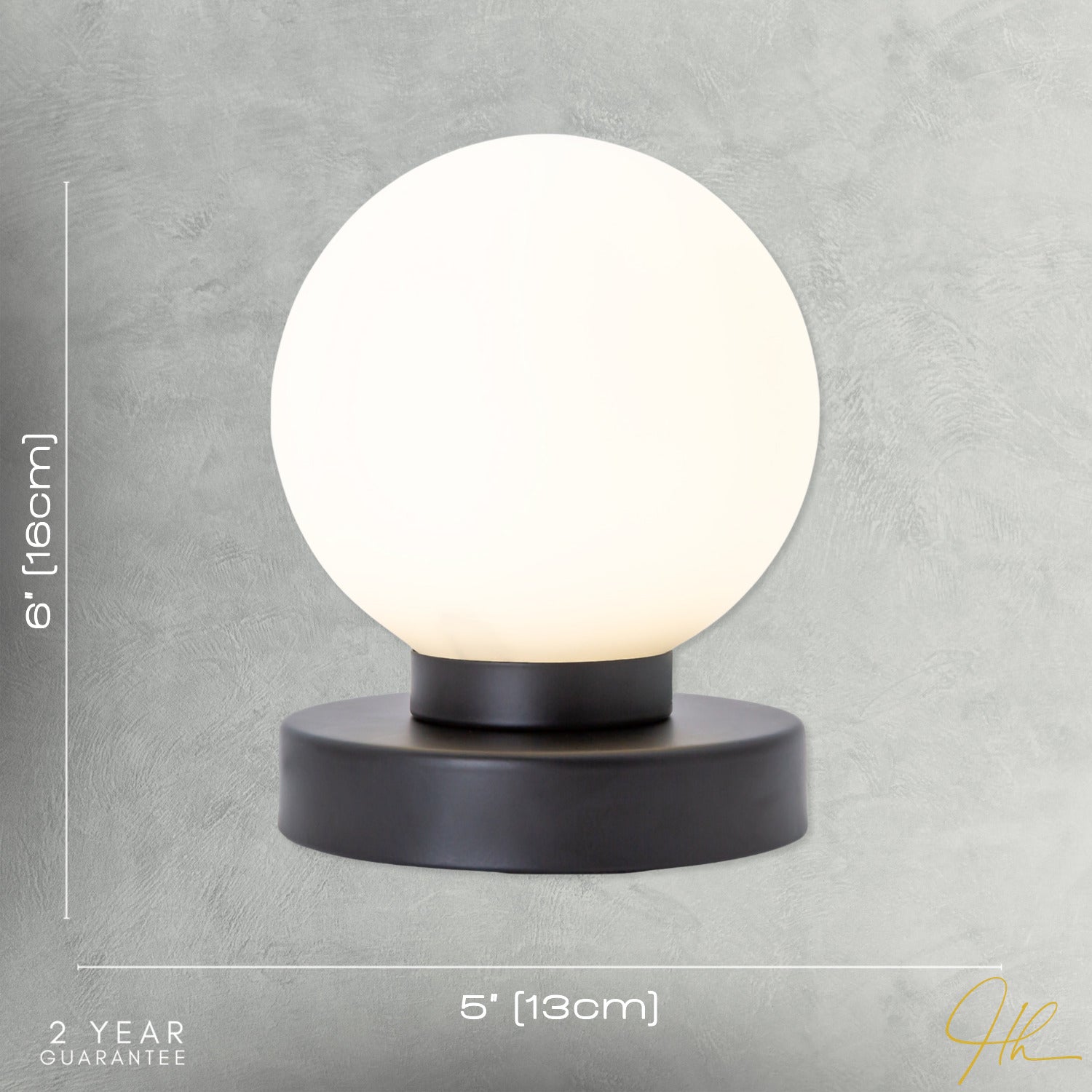 Contemporary Opal Glass Globe Table Lamp with Matte Black Round Base Image 7