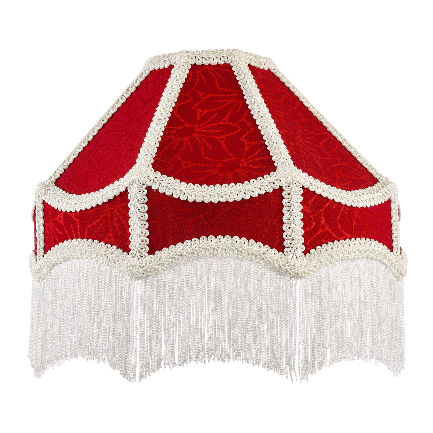 Classic Victorian Style Empire Pendant Shade in Burgundy Red Fabric Image 2