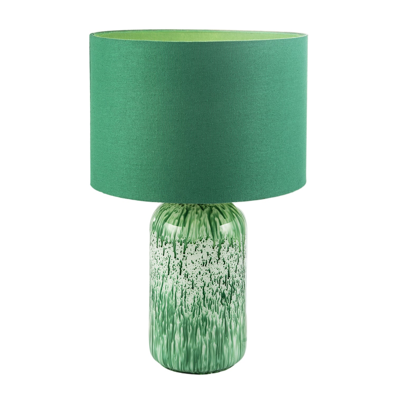 Modern Emerald Green Marble Drip Snowflake Glass Table Lamp with Shade Image 2