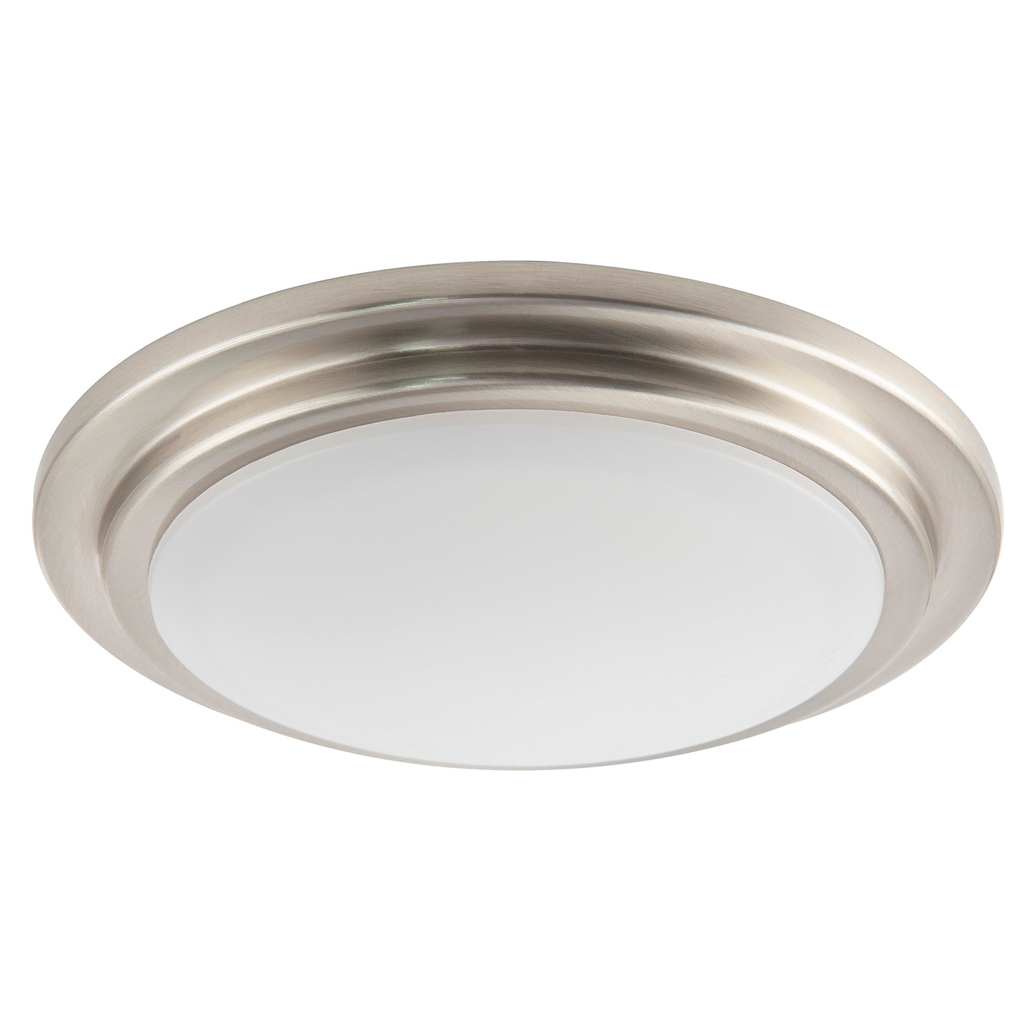 Modern Chic Satin Nickel Flush LED Bathroom Ceiling Light Fitting Image 1