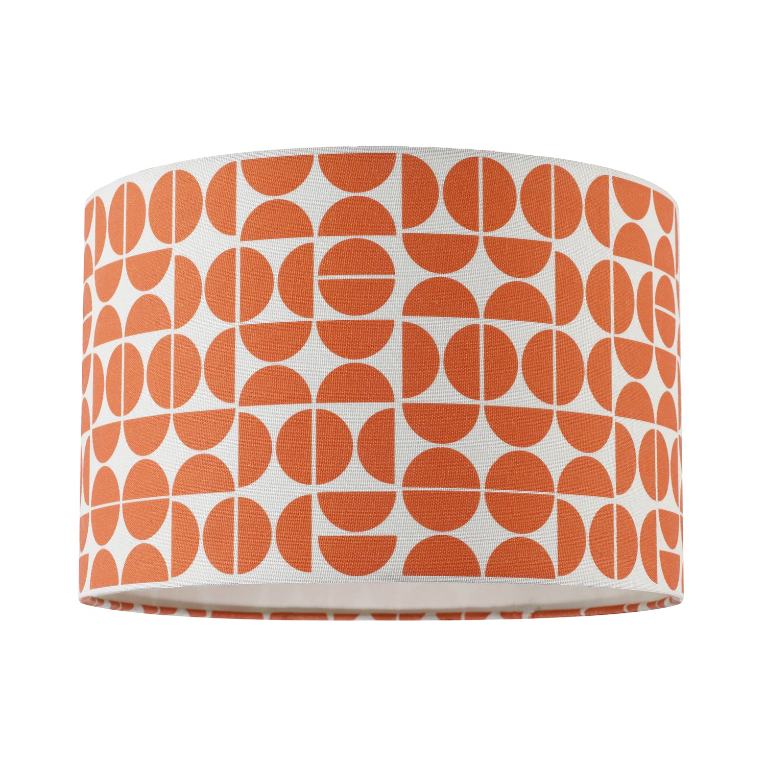 Modern Orange Geometric Linen Fabric Lamp Shade with Cotton Lining Image 1