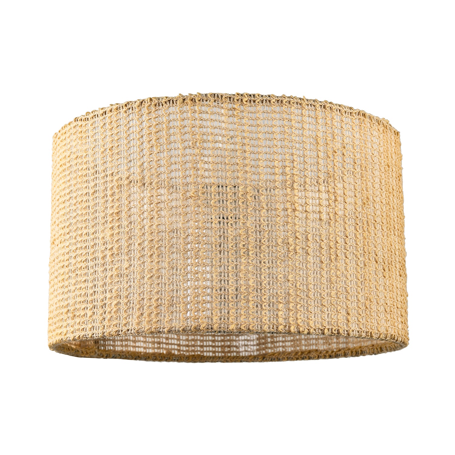 Unique Natural Brown Linen String Lamp Shade with Inner Clear PVC Image 1