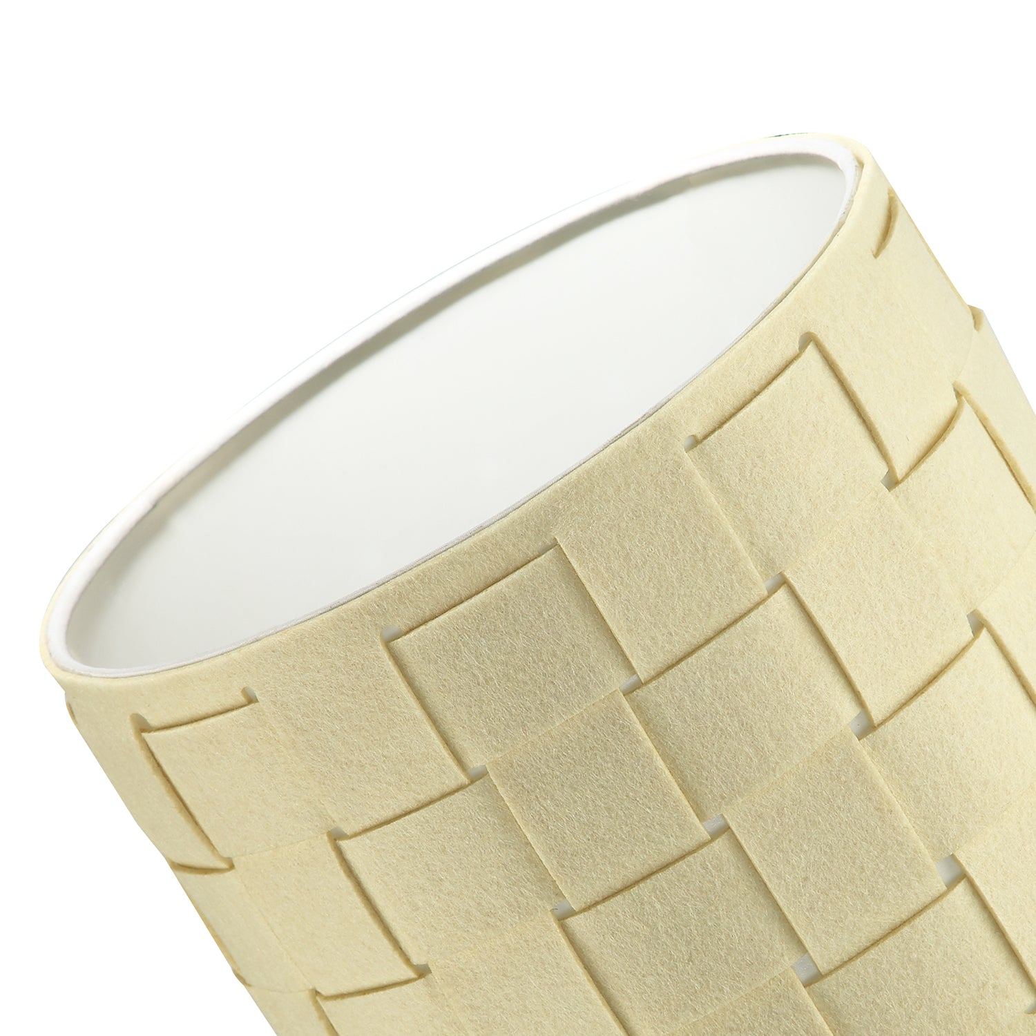 Modern Designer Woven Cross Hatch Felt Drum 10 Inch Lamp Shade in Soft Cream Image 4