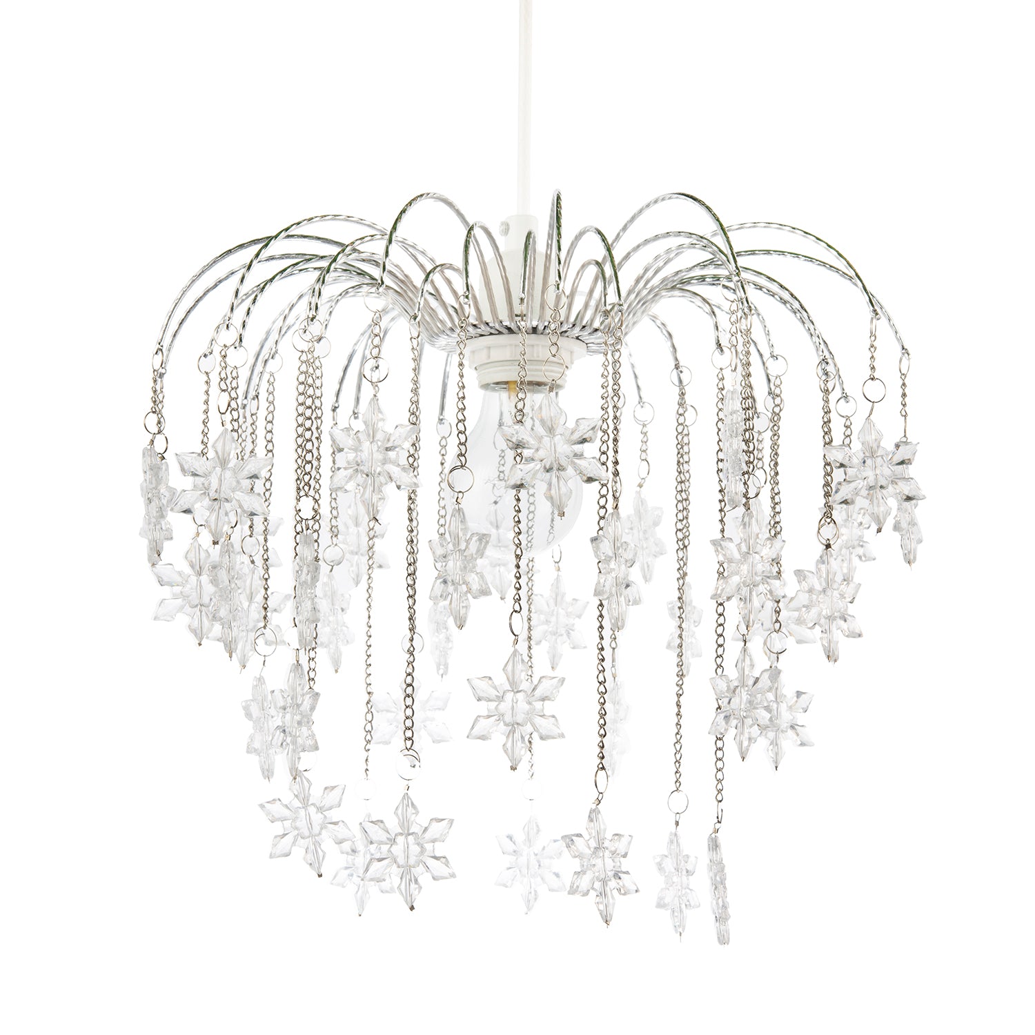 Modern Waterfall Pendant Light Shade with Star Shaped Acrylic Icicles Image 1