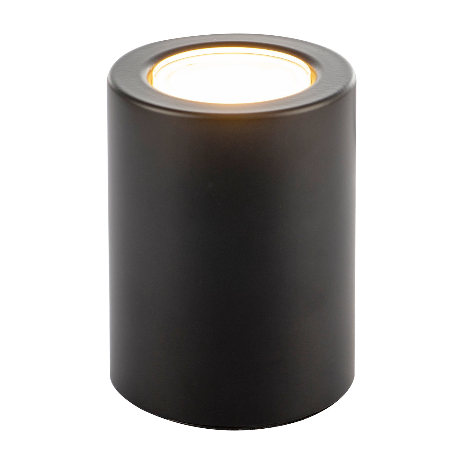 Cylindrical Black LED Uplighter with Minimalist Architectural Design Image 2