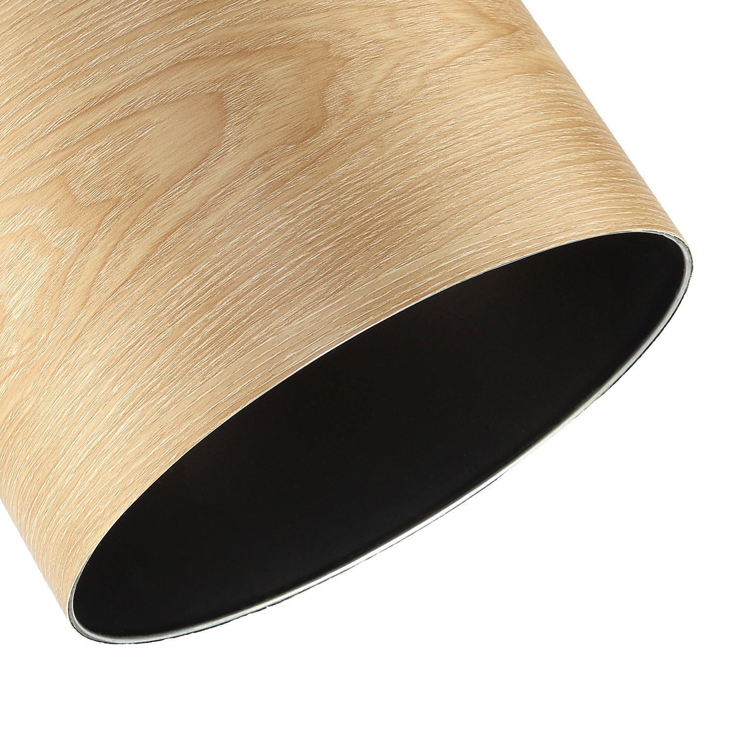 Designer Bamboo Wood Effect Round Lamp Shade with Inner Black Lining Image 4