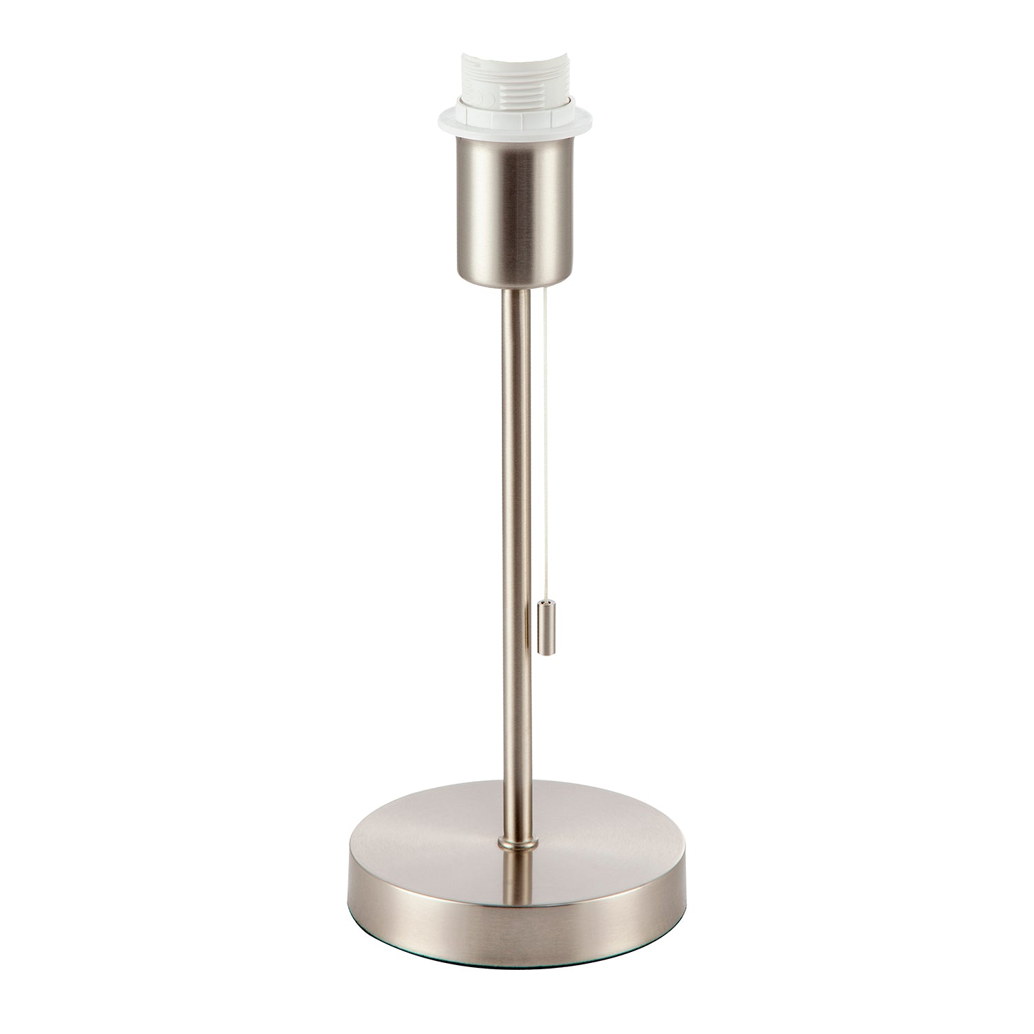 Traditional Table Lamp Base in Satin Nickel with Pull Cord Switch Image 2