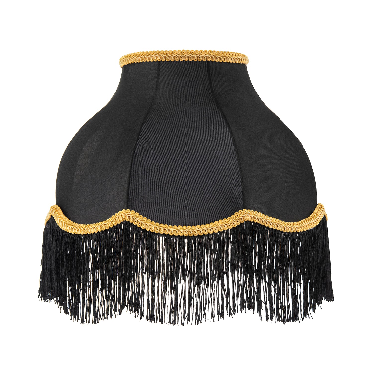 Classic Chic Victorian Style Lamp Shade in Black Elasticated Fabric Image 1