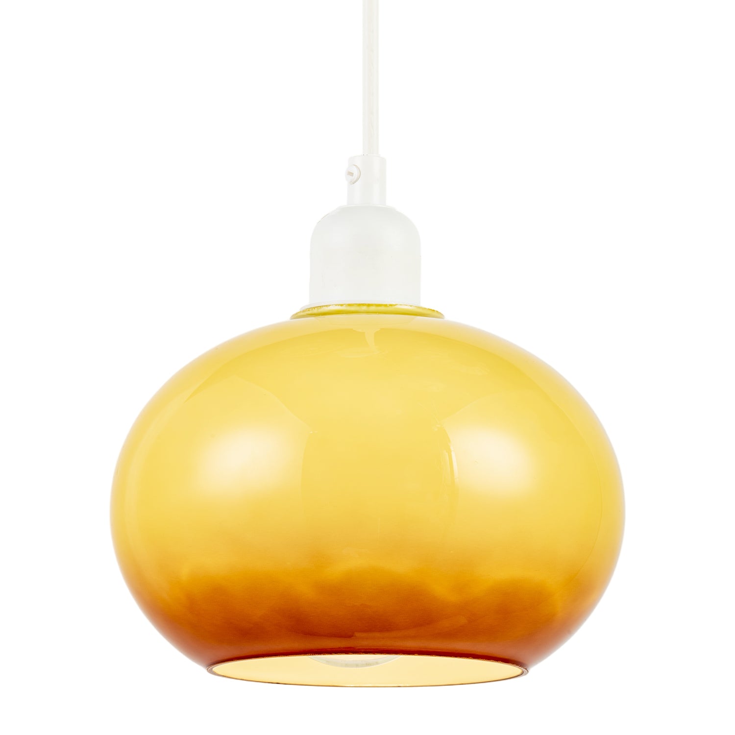 Gradient Amber Glass Globe Pendant Lamp Shade in Rounded Globe Form Image 2