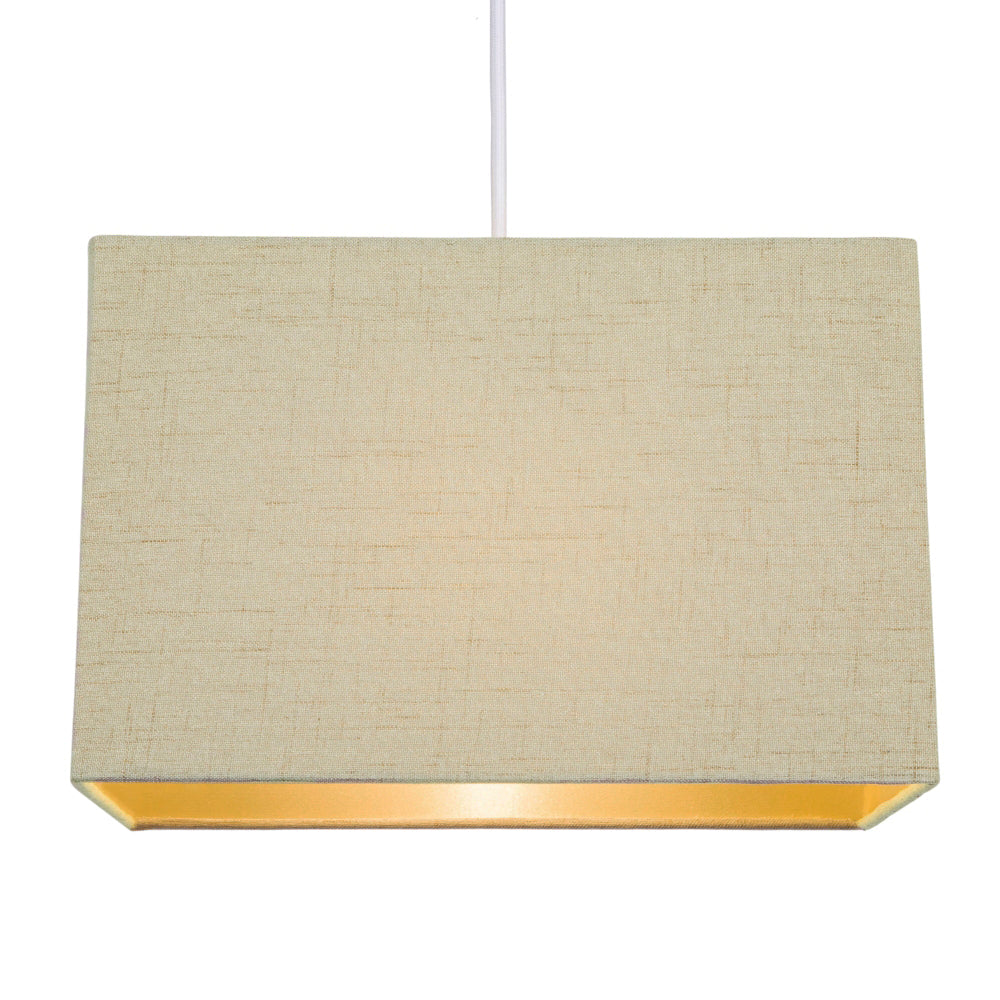 Contemporary and Sleek Taupe Linen Fabric Rectangular Lamp Shade 60w Maximum Image 2