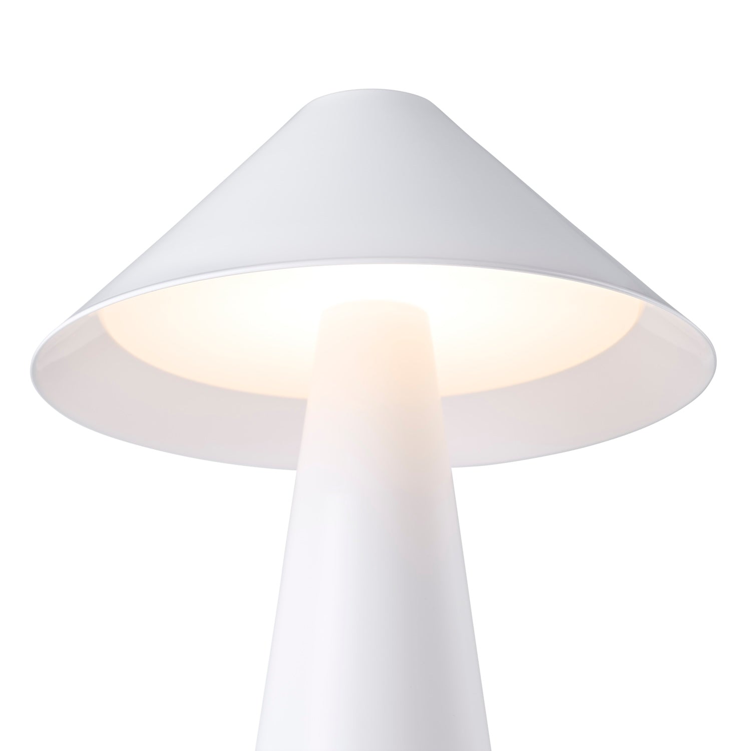 Gloss White Rechargeable Touch Dimmable Table Lamp with Matching Metal Shade Image 2