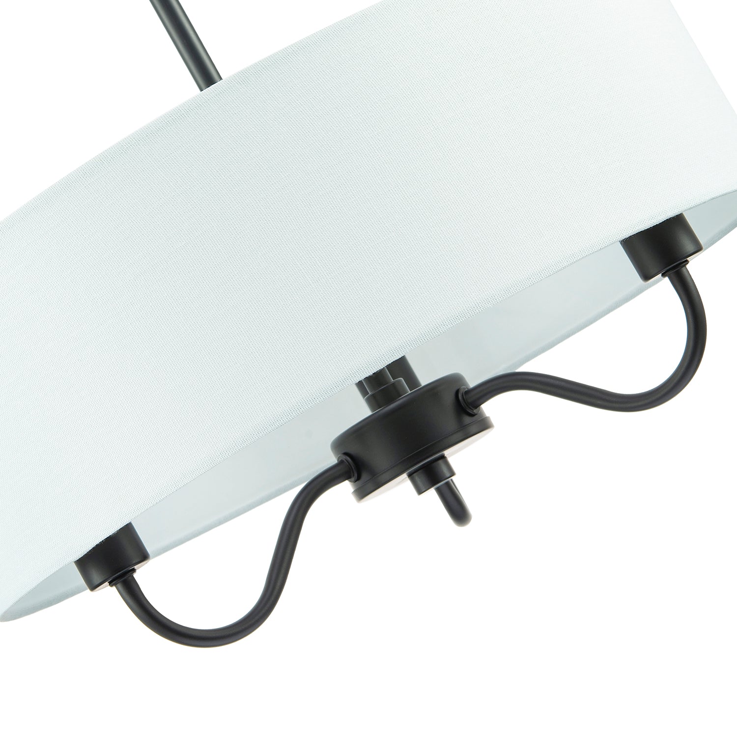 Traditional Chandelier Style Semi Flush Ceiling Light in Matte Black with Shade Image 4