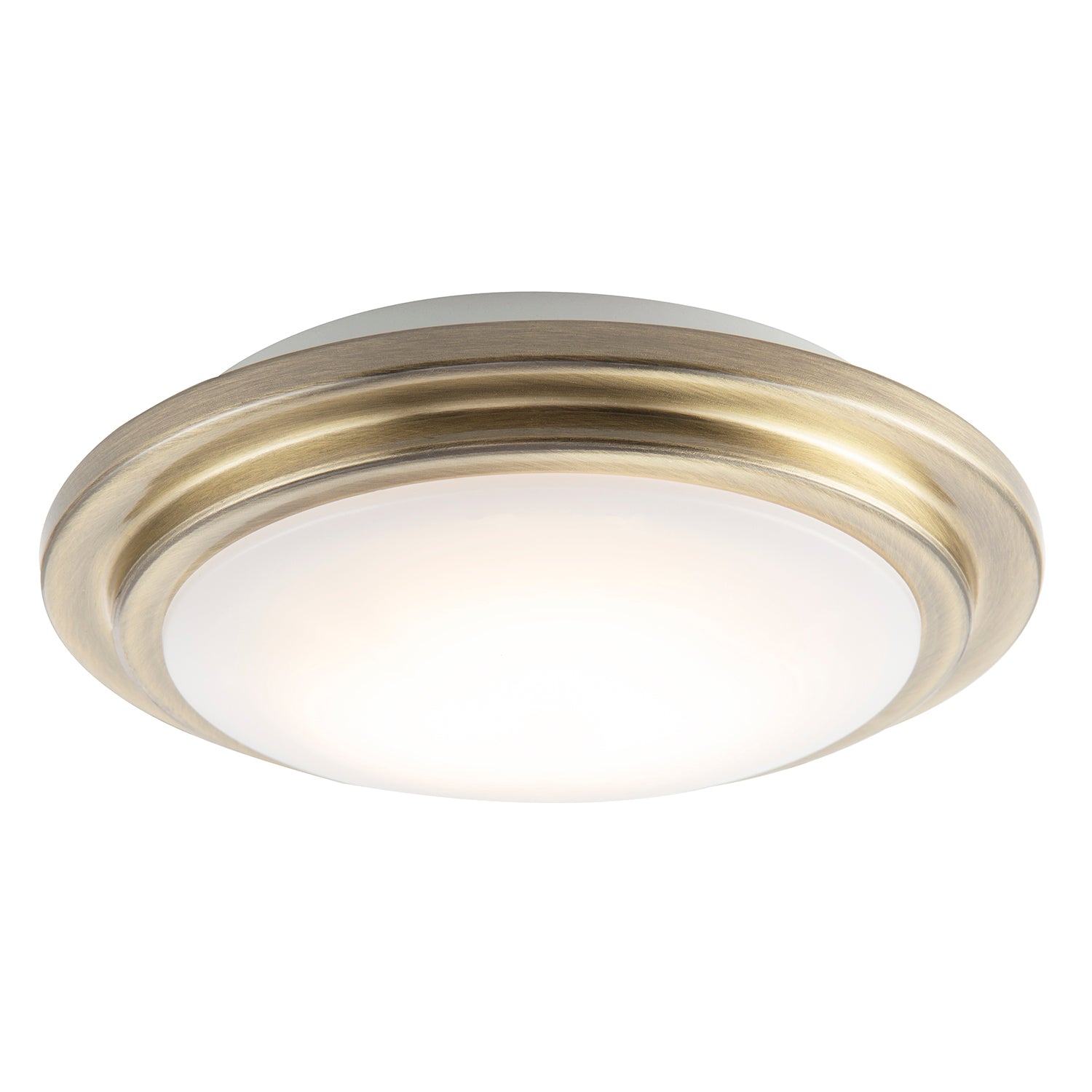 Modern Chic Antique Brass Flush LED Bathroom Ceiling Light Fitting Image 2