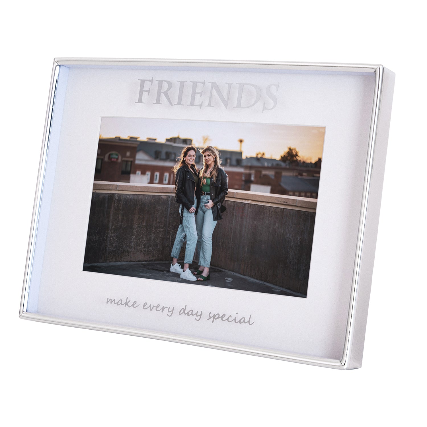 Contemporary Silver Plated Friends 4x6 Picture Frame for Wall or Table Image 2