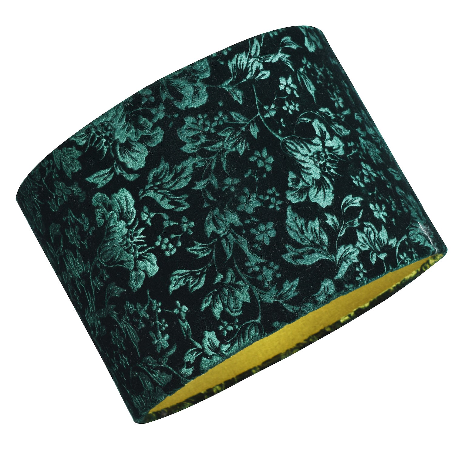 Floral Decorated Forest and Emerald Green Velvet Fabric Shade with Inner Lining Image 2