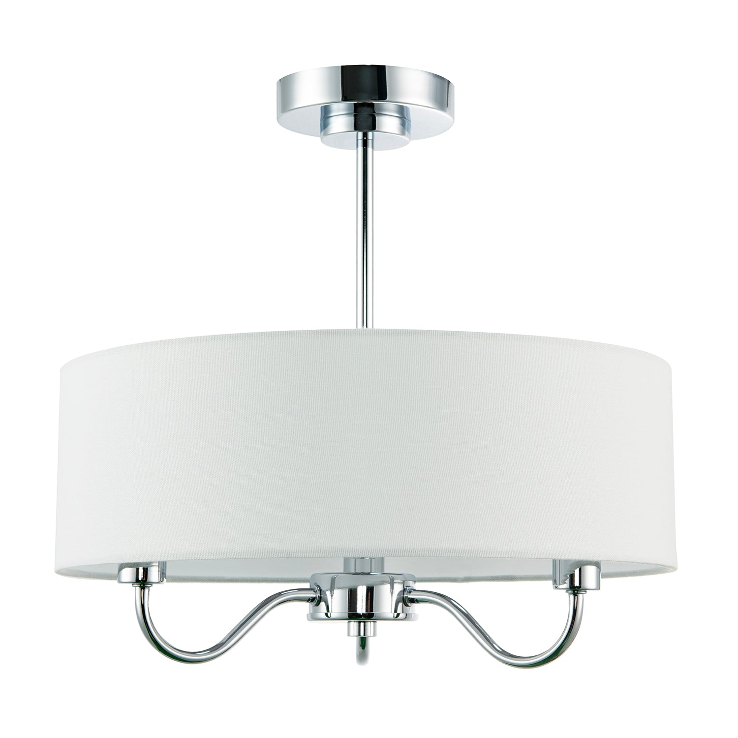 Chic Chandelier Semi Flush Ceiling Light in Polished Chrome with Shade Image 1