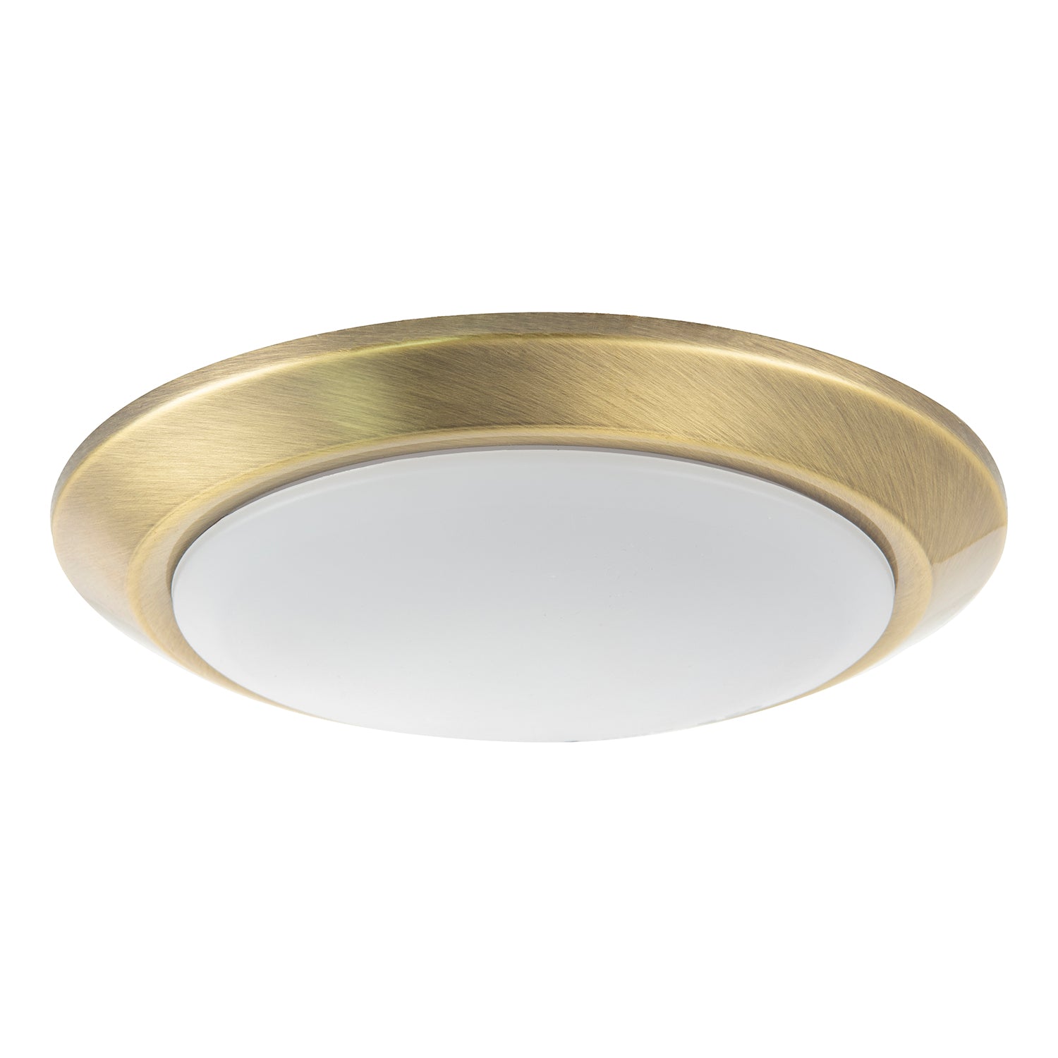 Contemporary Antique Brass Flush LED Bathroom Ceiling Light Fitting Image 1