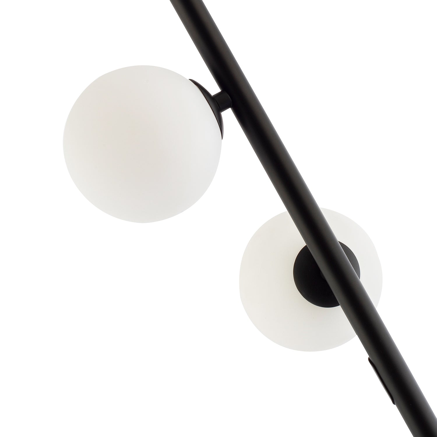 Modern Touch Dimmer CCT Black Floor Lamp with Opal White Glass Globe Shades Image 5