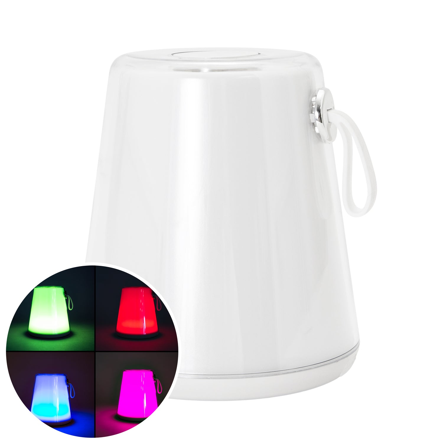Compact Modern White LED Colour Changing Rechargeable Touch Table Lamp Image 1