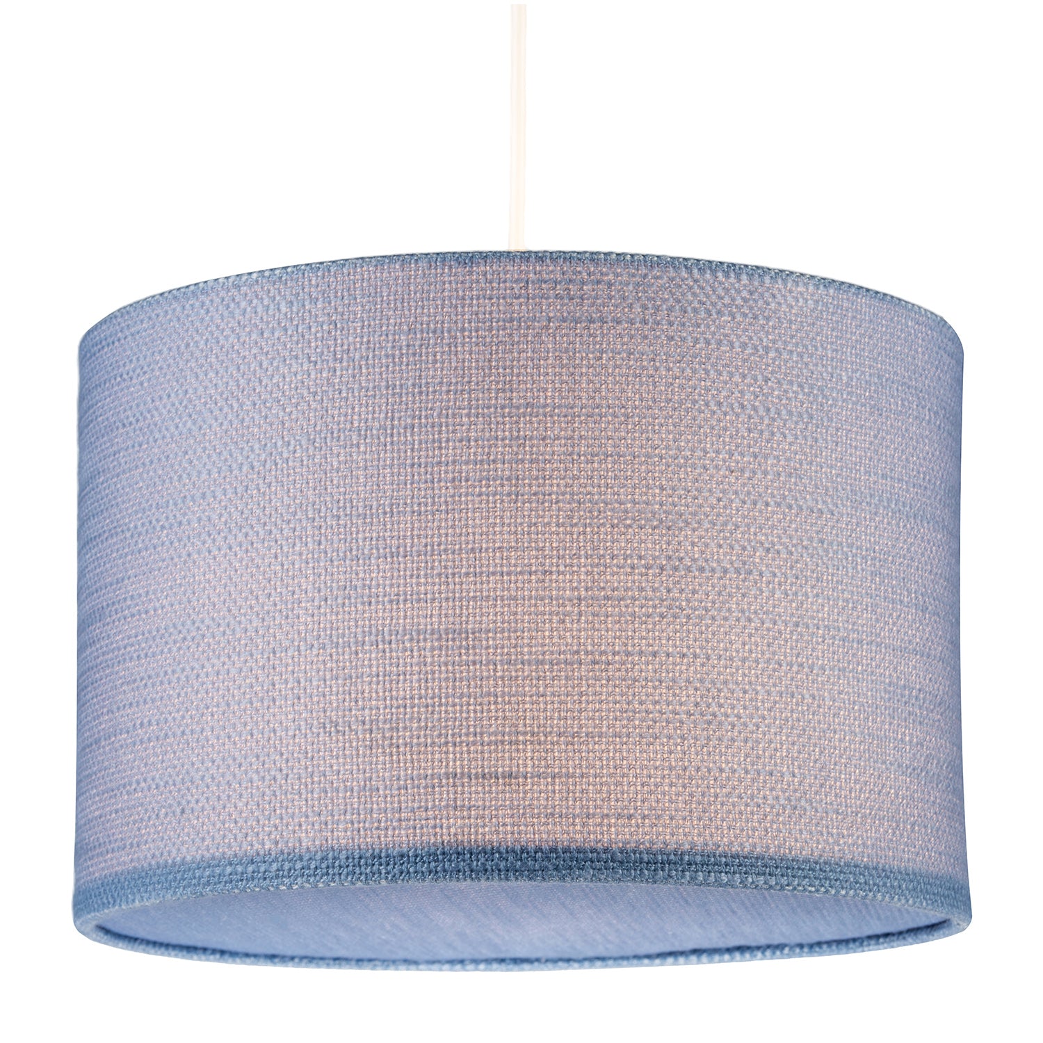 Glacier Lake Blue Textured Linen Pendant Lighting Shade with Diffuser Image 2
