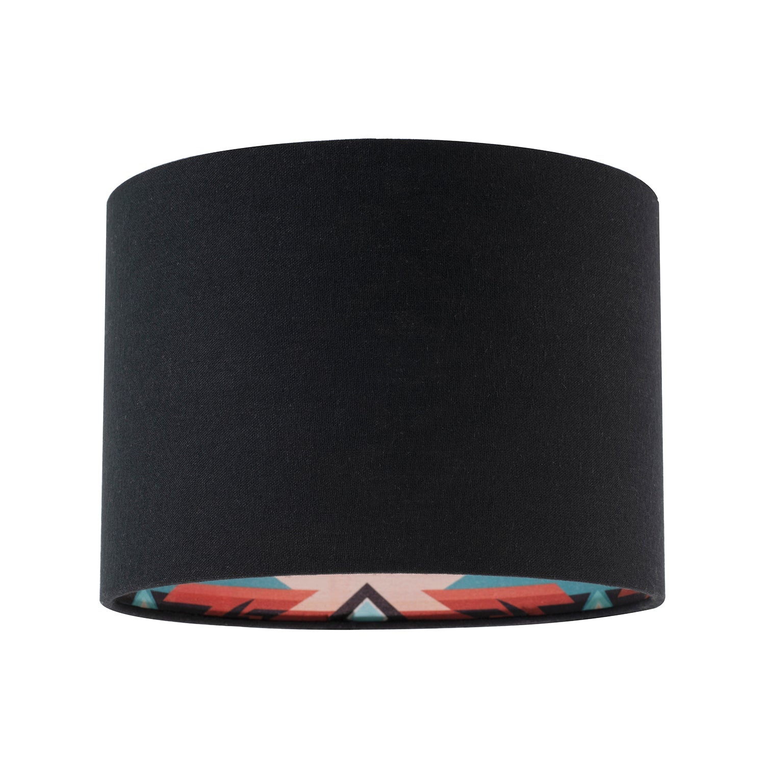Modern Colourful Aztec Designed Lamp Shade with Black Linen Fabric Image 1