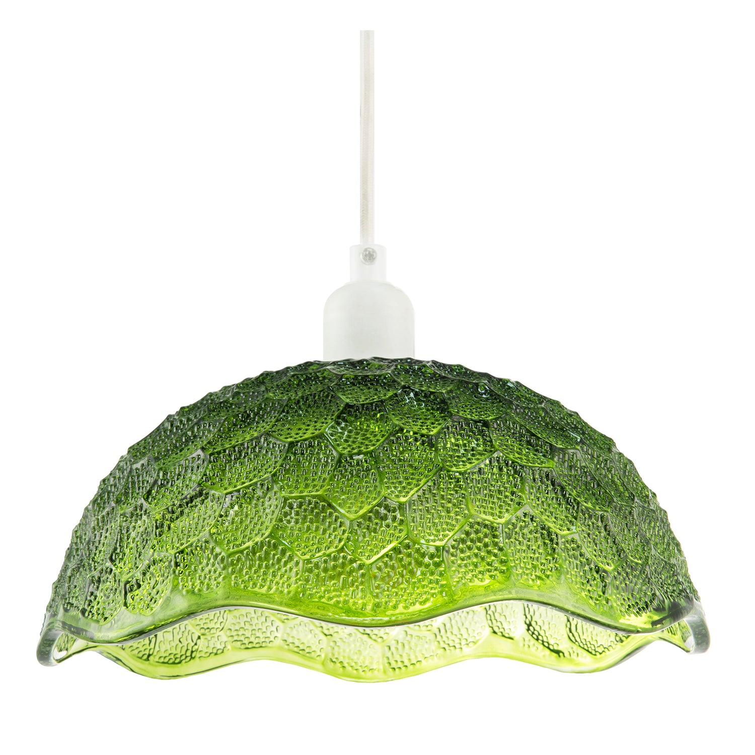 Tortoise Designed Emerald Green Glass Textured Ceiling Light Shade Image 1