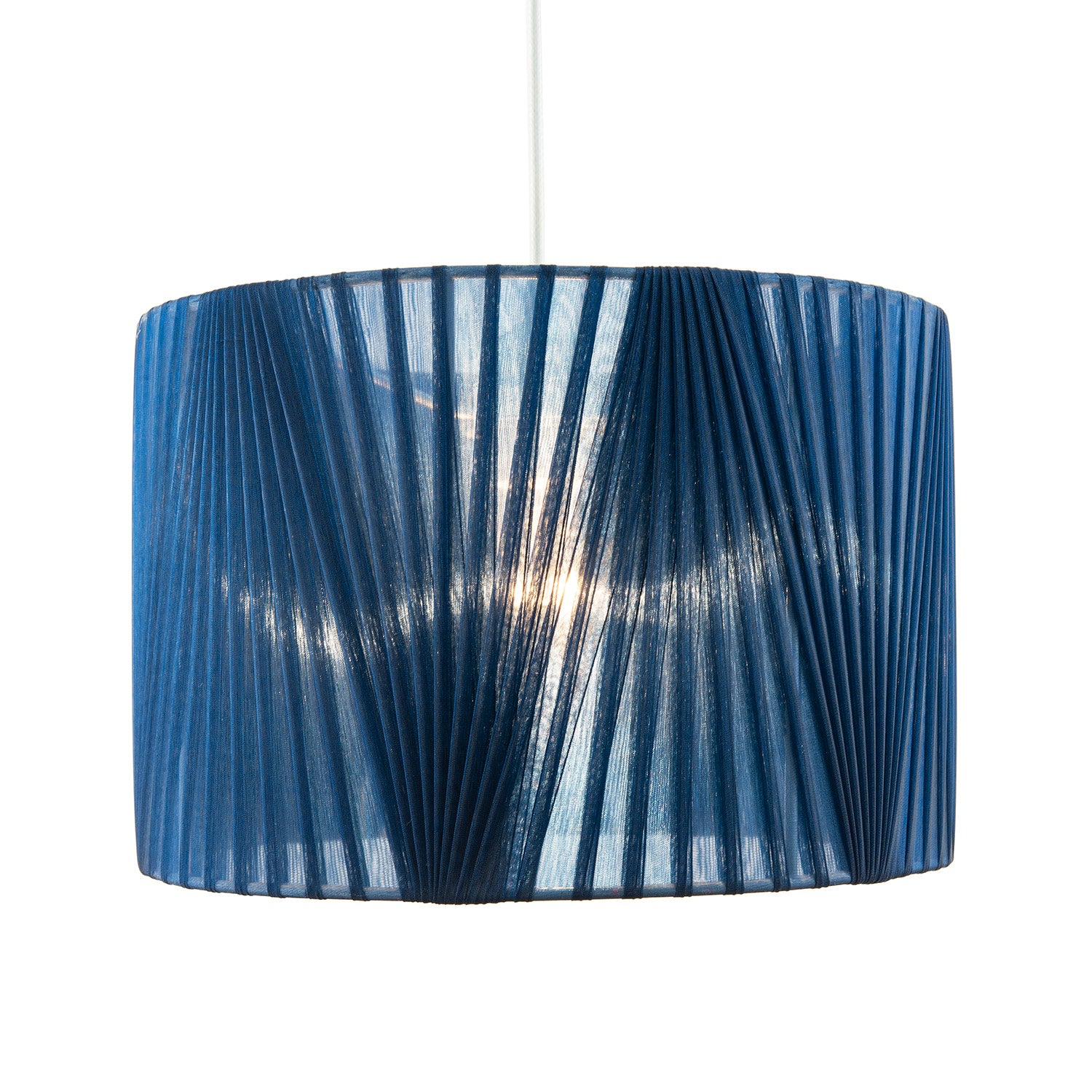 Modern Midnight Blue Voile Fabric Organza Tapered Pendant Lamp Shade Image 2