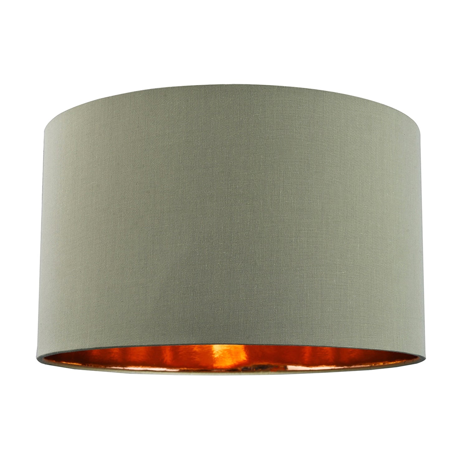 Olive Green Cotton 16" Floor/Pendant Lampshade with Shiny Copper Inner Image 1