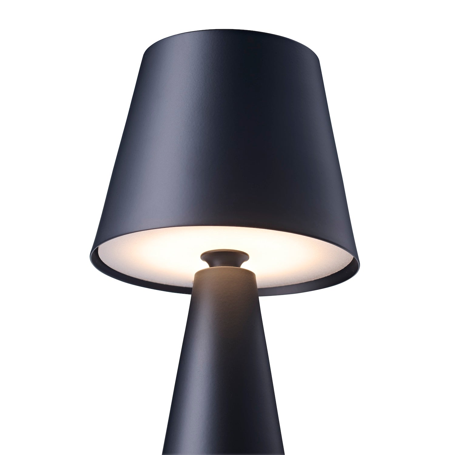 Matte Black Rechargeable 3w LED Touch Dimmable Table Lamp with Metal Cone Shade Image 2