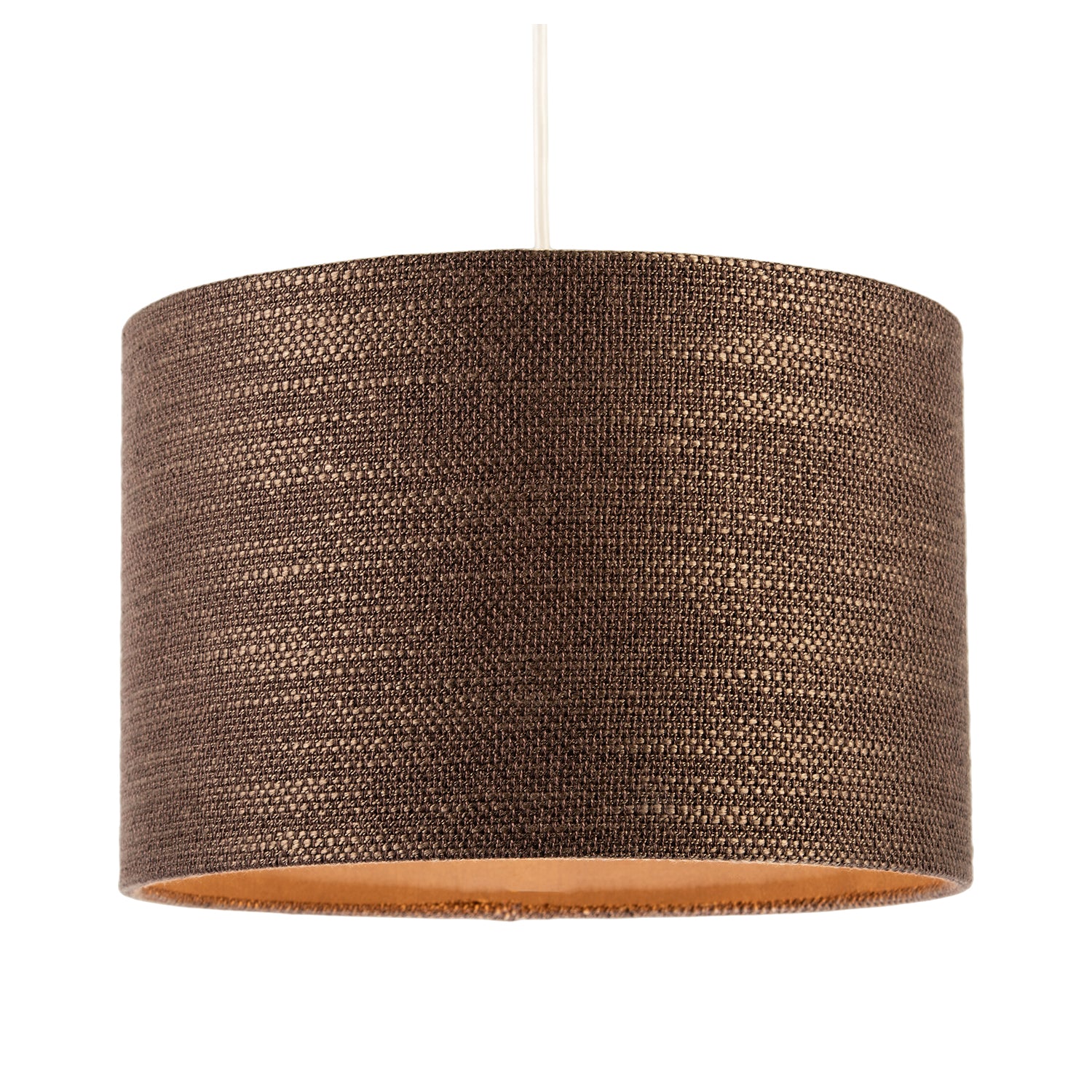 Designer Bobbled and Textured Linen Lamp Shade in Chocolate Brown Image 2