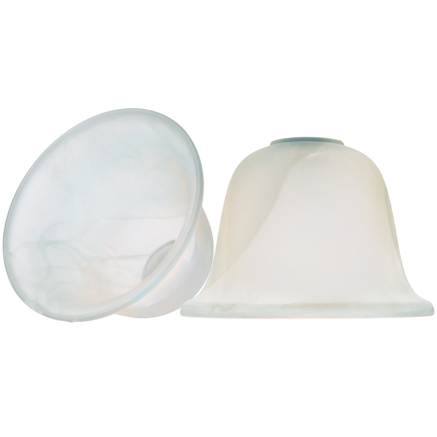 Pair of White Alabaster Glass Shades with Traditional Shape for E14 and E27 Image 2