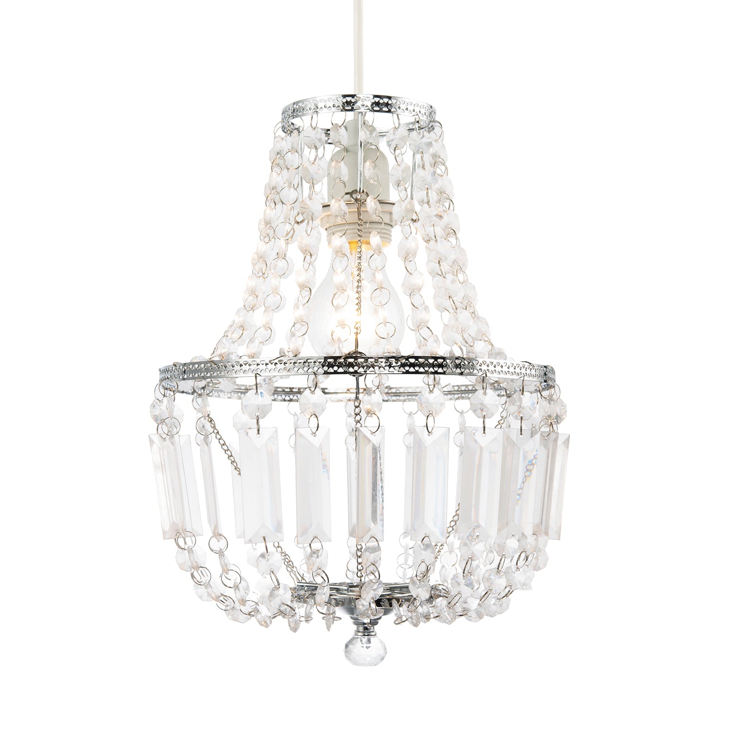 Traditional Vintage Style Pendant Lighting Shade with Clear Acrylic Image 2