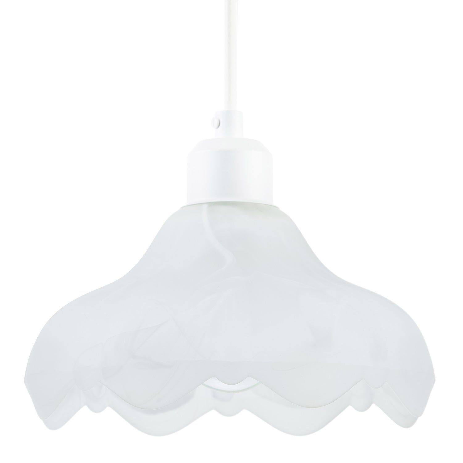 Sculptural Frosted Alabaster Glass Ripple Pendant Ceiling Light Shade Image 1