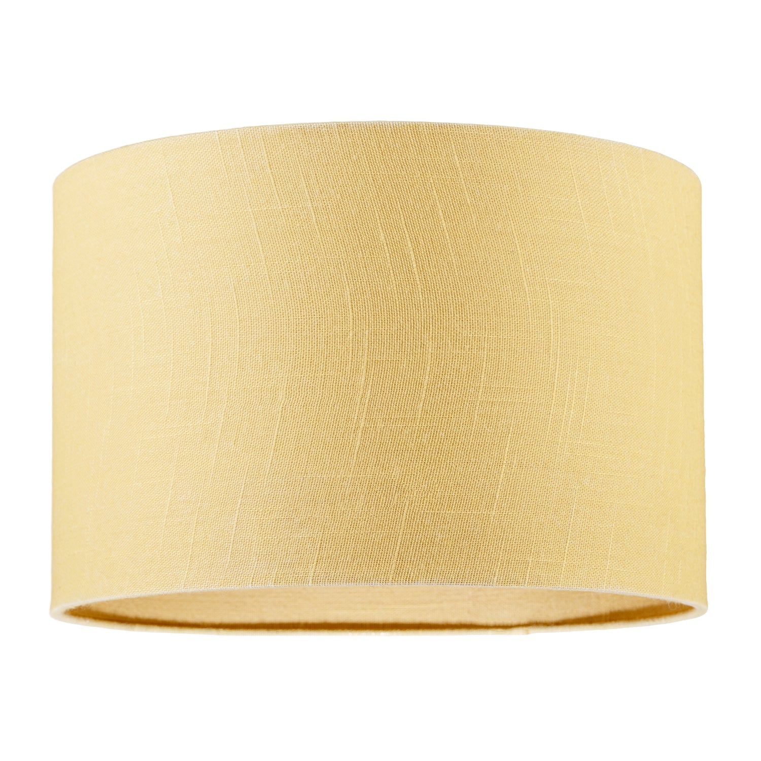 Designer Soft Mellow Yellow Textured Linen Fabric Circular Lamp Shade Image 1